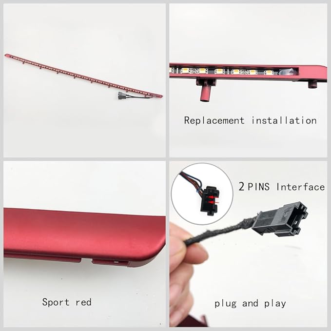 Car Interior Door LED Lighting Ambient Light Trim Strip Accessories for BMW 3 Series F30 F31 320i 328i 330i 335i 340i Door Two-Color Atmosphere Lamp Replacement Cover (Red)