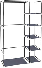 69" Portable Closet Storage Organizer Wardrobe Clothes Rack,Covered Garment Rack,Steel Tube Clothes Storage Organizer,Freesta