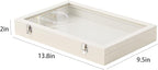 Coward Jewelry Organizer Box, Beige Velvet Blank Display Tray Case with Lid for Storage Necklaces Bracelets Rings Beads and J
