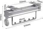 Pull Out Closet Clothes Rail,Extendable Wardrobe Hanger with Double Sliding Track, Aluminum Framed,Load-Bearing 30Kg Clothes,