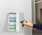 Jssmst Key Lock Box Wall Mount Security Key Storage Box, Locking Key Cabinet Wall Mount with 20 Key Hooks & Tags Key Labels, 
