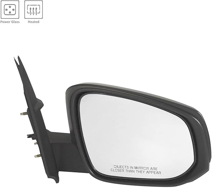 TRQ 2 Piece Driver and Passenger Side Mirror Assembly Set Electric Adjustment Heated No Memory Black Compatible with 2016-202
