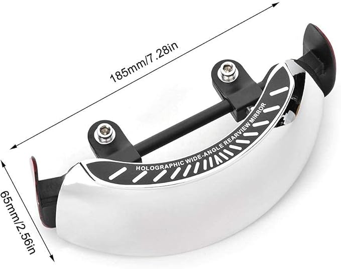 Qiilu Motorcycle Rearview Mirror, 180 Degree Wide Angle Safety Rear View Mirror Blind Spot Side Mirror for Motorcycle Cruiser Sport Bike Street Bike Scooter