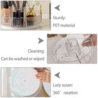shuang qing Rotating Makeup Organizer for Vanity, High-Capacity Skincare Clear Make Up Storage Perfume Organizers Cosmetic Dr