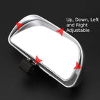 Blind Spot Mirror for Car, HD Glass Convex Wide Angle Blindspot Rear View Mirrors, Adjustable Clip On Car Side Mirror for Trucks SUVs Jeep RVs, Fits Max 0.16in/0.4cm Framed Mirrors