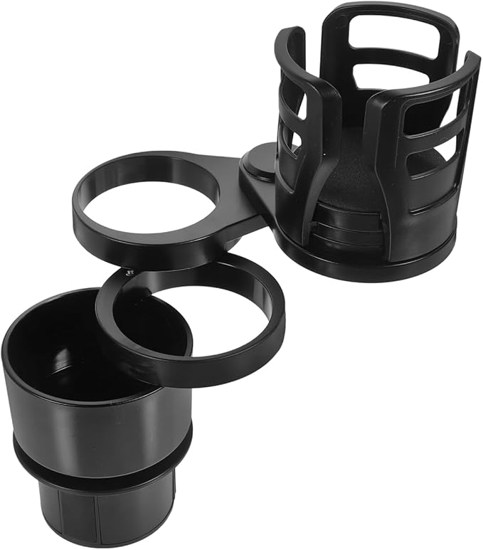 Cabilock Dual Car Cup Holder Expander, Adjustable Multifunctional Vehicle Water Bottle Holder with 360° Rotating Base, Large 