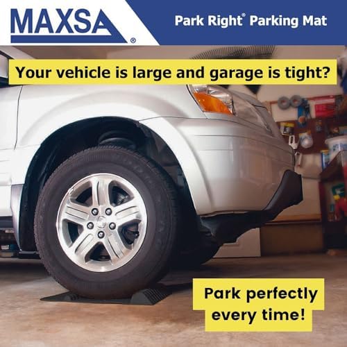 Maxsa 37358 Park Right 21.5" x 11" x 2" Parking Mat, Black