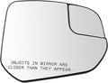 TRQ Passenger Side Mirror Glass Non Heated Convex For Factory Equipped Mirrors Compatible with 2014-2018 Ford Transit Connect