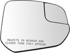 TRQ Passenger Side Mirror Glass Non Heated Convex For Factory Equipped Mirrors Compatible with 2014-2018 Ford Transit Connect