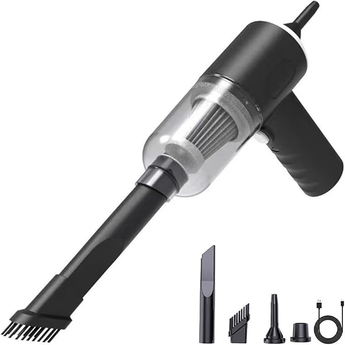 Car Vacuum Portable Cordless, Handheld Vacuum with Cordless with 30Mins Rechargeable Battery, 90W High Power, Small Handheld 