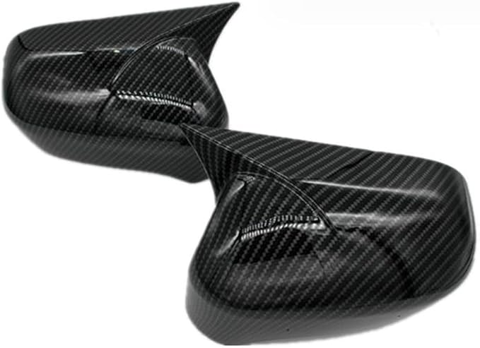 2Pcs Ox Horn Side Mirror Cover Exterior Decoration Rearview Mirror Guard Cover Trim for Honda Civic 2006-2011 Carbon Fiber Mirror Cap Cover Replacement