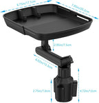 Cup Holder Tray Table, 360º Adjustable Car Drink Holders Tray, Stretchable Car Food Tray Coffee Table Stand with Phone Holder