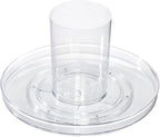 iDesign The Sarah Tanno Collection 11" Lazy Susan Spinning Cosmetic Organizer with Removable Cup, Clear/White