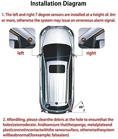 Car Blind Spot Monitoring System, 12V Car Blindspot Sensors Lane Change Reminding Driving Assistance Sensor Monitoring