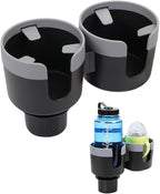 JINKEY Dual Cup Holder Expander for Car, 2 in 1 Multifunctional Large Car Cup Holder Expander Adapter with Adjustable Base, A