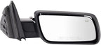 TRQ Driver & Passenger Side Power Heated Mirror Set Smooth Black Manual Fold Compatible with 2009-2012 Ford Flex FO1320359 FO