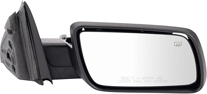 TRQ Driver & Passenger Side Power Heated Mirror Set Smooth Black Manual Fold Compatible with 2009-2012 Ford Flex FO1320359 FO