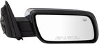 TRQ Driver and Passenger Side Mirror Set Power Heated Memory with Puddle Light Smooth Black Compatible with 2009-2012 Ford Fl