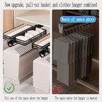 Adjustable Clothes Rail - Extendable Hanger Rack for Trousers & Garments - Space-Saving Wardrobe Organizer - 56Cm Clothes Sto