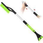 27"-33" Snow Brush and Detachable Ice Scraper with Ergonomic Foam Grip Scalable Range 27" Winter Accessories for Cars Trucks SUV(Green)