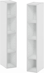 Furinno Fulda Book Shelf, 8-Tier Bookshelf, Bookcase with Space Saving Storage Shelf, 9.2 x 5.9 x 70.9, for Living Room, Bedr