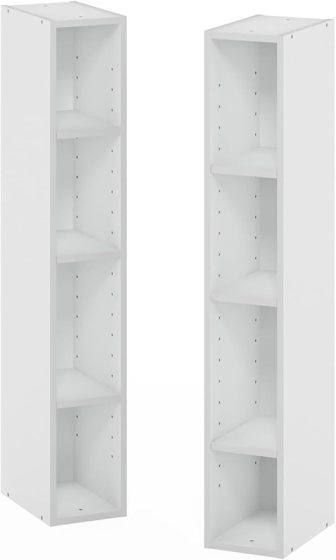 Furinno Fulda Book Shelf, 8-Tier Bookshelf, Bookcase with Space Saving Storage Shelf, 9.2 x 5.9 x 70.9, for Living Room, Bedr