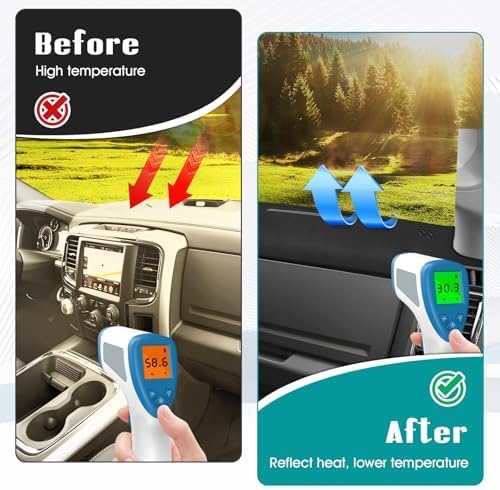 FIILINES Dash Cover for 2010-2018 Dodge Ram 1500 2500 3500(Without Hud), Dashboard Mat Accessories Dash Cover Sunshade Nonsli