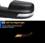 Spec-D Tuning Black Power Fold Heated + LED Signal + Blind Spot Monitor Left Driver Side Mirror Compatible with 2019-2024 Ram 1500, Left + Right Pair