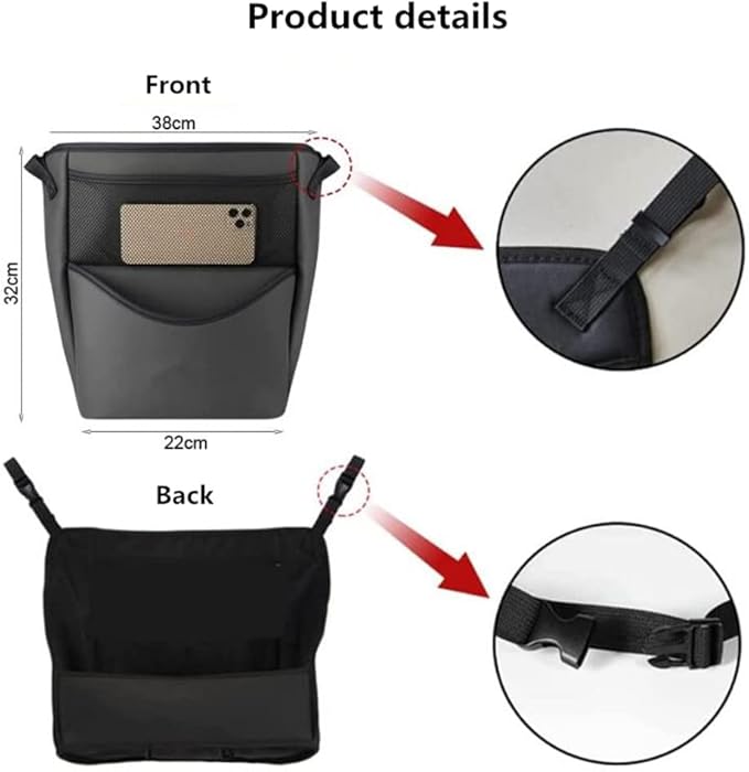 Tumecos Car Handbag Holder Between Seats Car organizer for Center Armrest Box Car Storage Bag Pocket Handbag Purse Holder for Storage Large capacity multifunctional wear resistant(Gray)