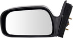 TRQ 2 Piece Driver and Passenger Side Mirror Assembly Set Manual Folding Electric Adjustment Non-Heated No Memory Black Compa