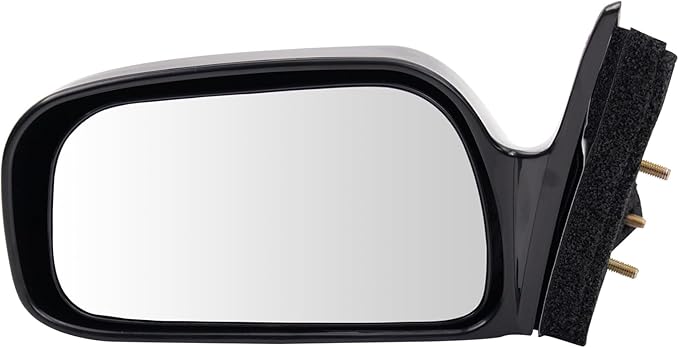 TRQ 2 Piece Driver and Passenger Side Mirror Assembly Set Manual Folding Electric Adjustment Non-Heated No Memory Black Compa