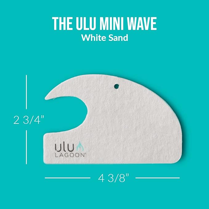ulu Lagoon Hanging Car Air Freshener | Tropical Beach Coconut Surf Wax Scent Mini Wave | Long Lasting Car Freshener, Closet a