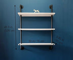 Industrial Pipe Shelving Rustic White Pipe Wall Shelves Bathroom Shelves with Wood Planks Industrial Floating Shelves 30 Inch