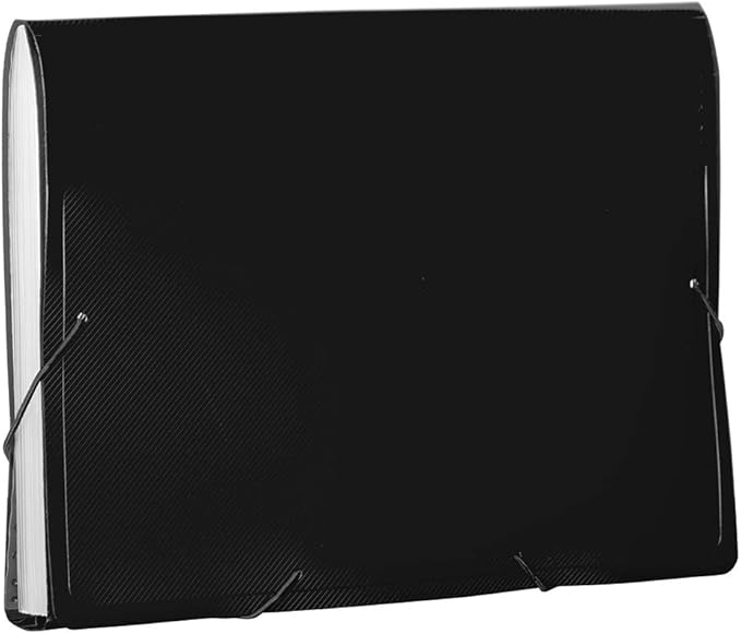 JAM PAPER Accordion Folders - 13 Pocket Plastic Expanding File - Letter Size - 9 x 13 - Black - Sold Individually