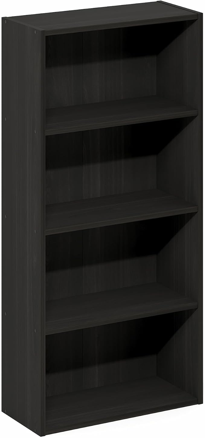 Furinno Basic Book Shelf, 4-Tier Bookcase with Open Shelf, Bookshelf, Cube Storage Organizer, 7 x 17 x 35, for Living Room, B