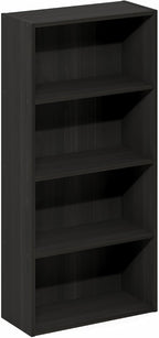 Furinno Basic Book Shelf, 4-Tier Bookcase with Open Shelf, Bookshelf, Cube Storage Organizer, 7 x 17 x 35, for Living Room, B