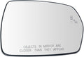 TRQ Passenger Side Heated Mirror Glass with Blind Spot Detection, Convex, Snap On, Backing Plate, Compatible with 2015-2018 F