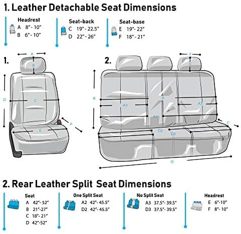 FH Group Three Row Car Seat Covers Deluxe Leatherette with 7 Headrests, Airbag Compatible and Rear Split Bench– Universal Fit