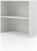 Homes: Inside + Out Apexa 2-Tier Cube Storage Organizer Shelves, Stackable Wood Bookcase Fits Cubby Bins for Organization, Do