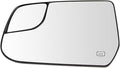 TRQ Driver Side Mirror Glass Heated Compatible with 2010-2017 Chevrolet Equinox GMC Terrain Without Blind Spot Indicator