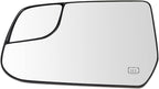 TRQ Driver Side Mirror Glass Heated Compatible with 2010-2017 Chevrolet Equinox GMC Terrain Without Blind Spot Indicator