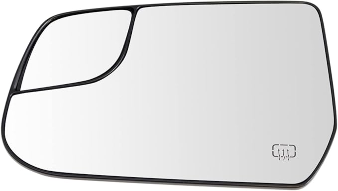 TRQ Driver Side Mirror Glass Heated Compatible with 2010-2017 Chevrolet Equinox GMC Terrain Without Blind Spot Indicator