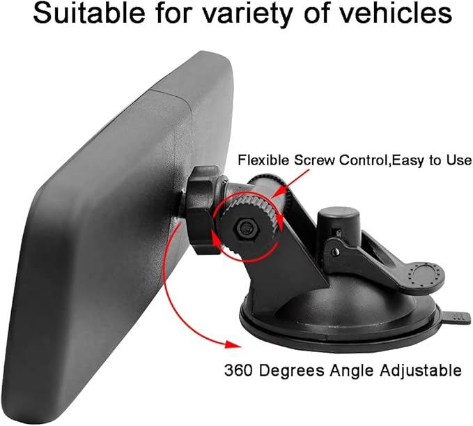 Rear View Mirror,LECAMEBOR Universal Thickened Anti-glare HD Car Interior Rear View Mirror-(With Adjustable Suction Cup)