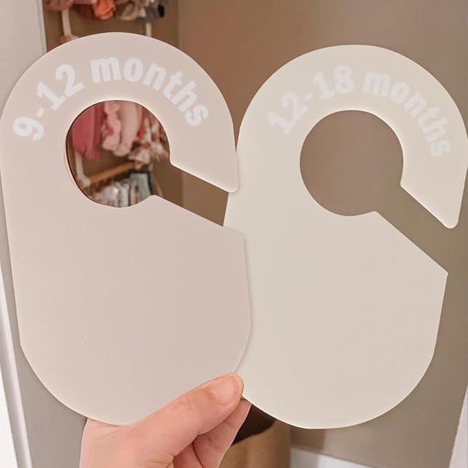 cephira baby closet dividers-double sided clothes organizer for newborn to 24 months size closthes neutral closet organizer f