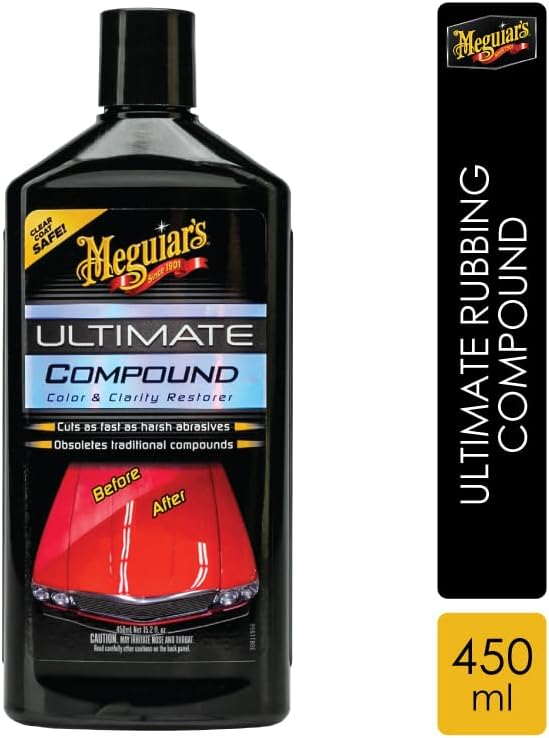 Meguiar’s Ultimate Compound, Pro-Grade Car Scratch Remover for Paint Correction, Removes Swirls and Defects While Restoring Gloss and Shine, Christmas Gifts for Car Guys, 15.2 Oz
