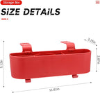 BELOMI Car Headrest Backseat Organizer with Cup Holder, Seat Back Hanging Storage Box with Hooks, Multi-Functional Drink Pocket Food Snack Phone Tray for Kids, Car Travel Accessories (Red)