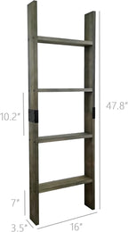 FixtureDisplays® 4-Foot Rustic Farmhouse Blanket Ladder, Wall-Leaning Decorative Wood Ladder, Ladder-Style Pine Wood Blanket 