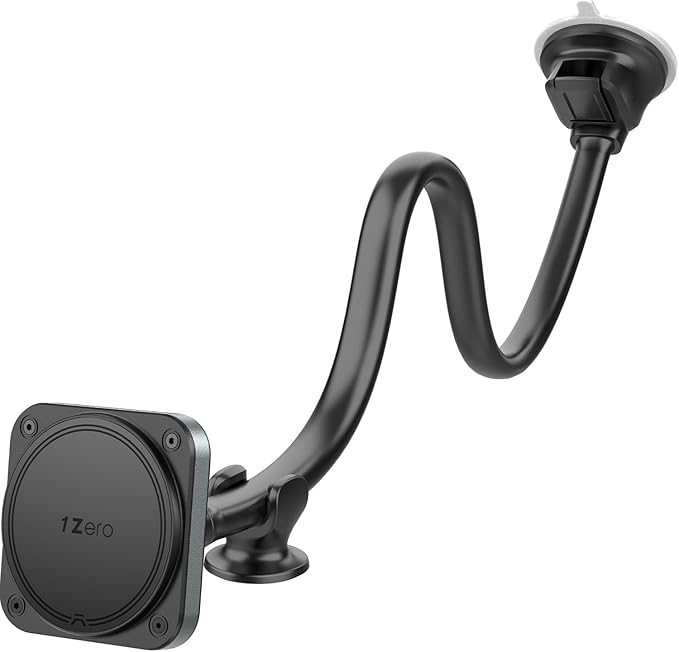 1Zero for Magsafe Car Phone Mount 14-Inch Gooseneck Long Arm Extension, Universal Windshield Dashboard Industrial-Strength Suction Cup Car Phone Holder with Strong Magnets (2026 Upgraded for Magsafe)