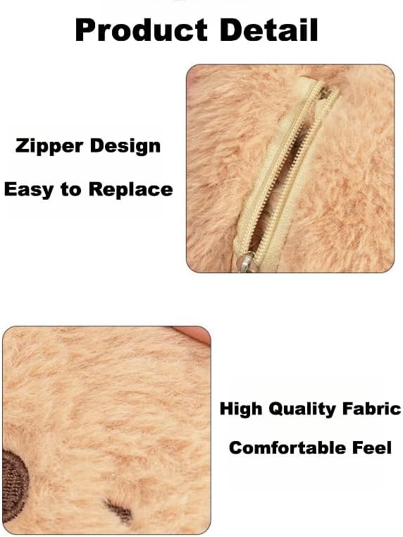 2-in-1 Car Tissue Holder & Trash Bin Organizer Cute Plush Bear/Rabbit/Capybara for Armrest Easy to Install Soft & Adorable (Bear)
