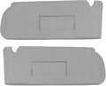 KBH Car Sun Visor Cover for Chevy Tahoe Suburban & GMC Yukon 1995 1996 1997 1998 1999, Left and Right Side Sunvisor Covering, Vinyl Leather Trim, Anti-Scratch, Gray